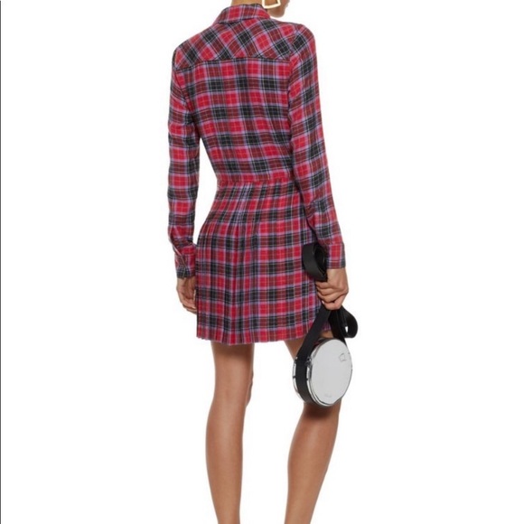 Opening Ceremony Plaid Tartan Wrap Buckle Pleated Dress Gunge Punk Acadamia - Picture 4 of 9